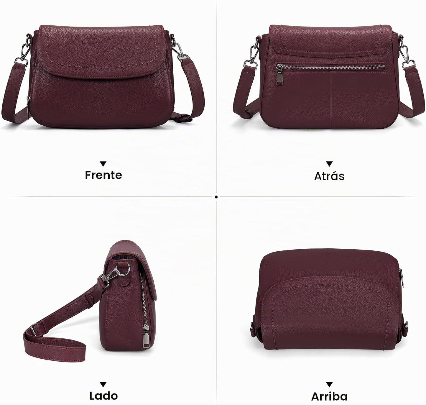 befen Bolsos cruzados de cuero genuino para mujer con cartera RFID...