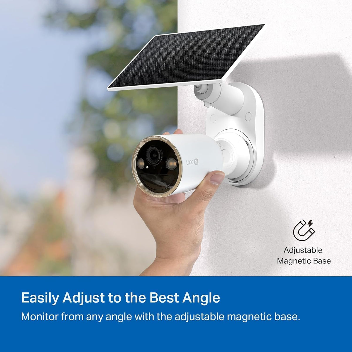 Tapo Cámara de seguridad inalámbrica para exteriores MagCam 4K, kit...