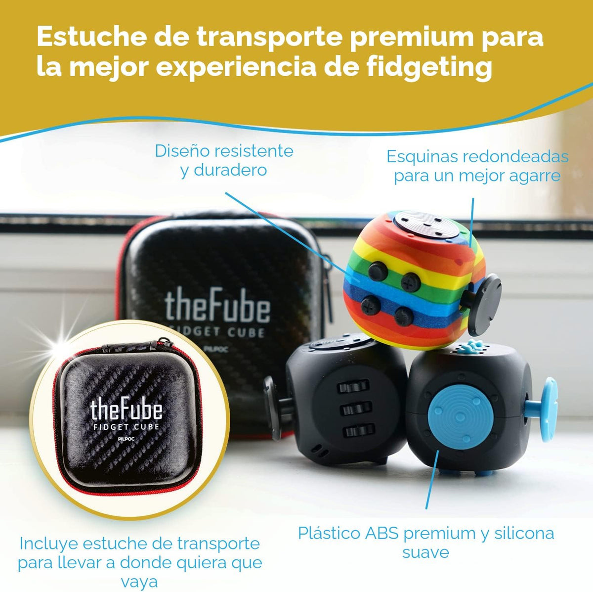 PILPOC theFube Cubo Fidget, Cubo Infinito para Aliviar el Estrés de...