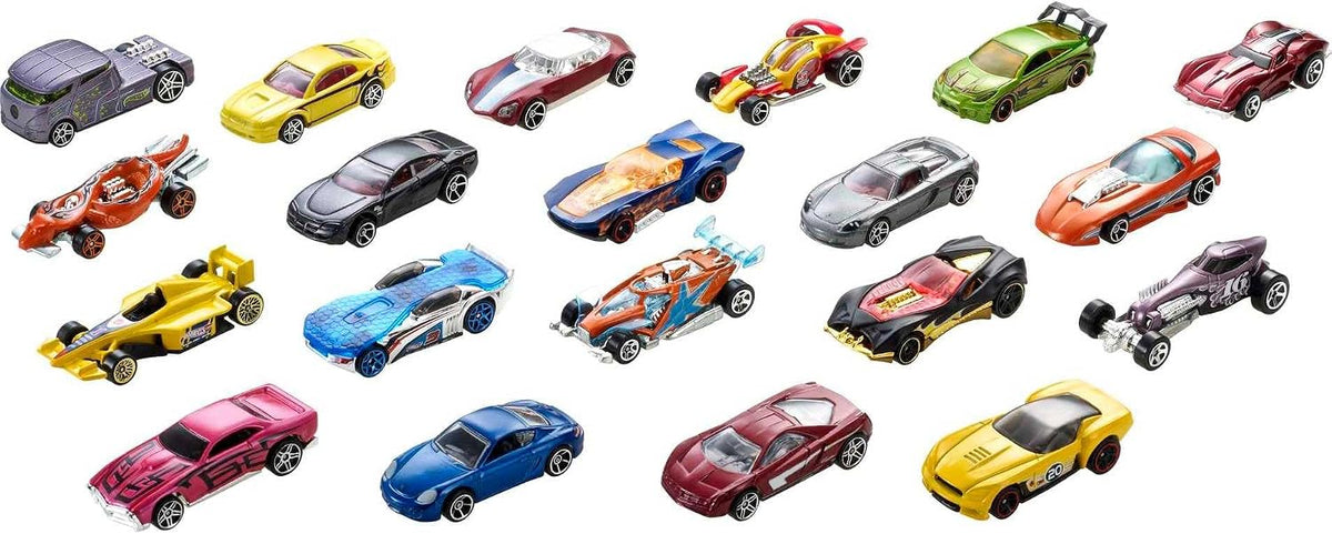 Hot Wheels Paquete de 20 autos y camiones de juguete, juego de 20 v...