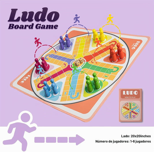 Juego de mesa Ludo de 20 pulgadas, juego de Ludo para adultos para...