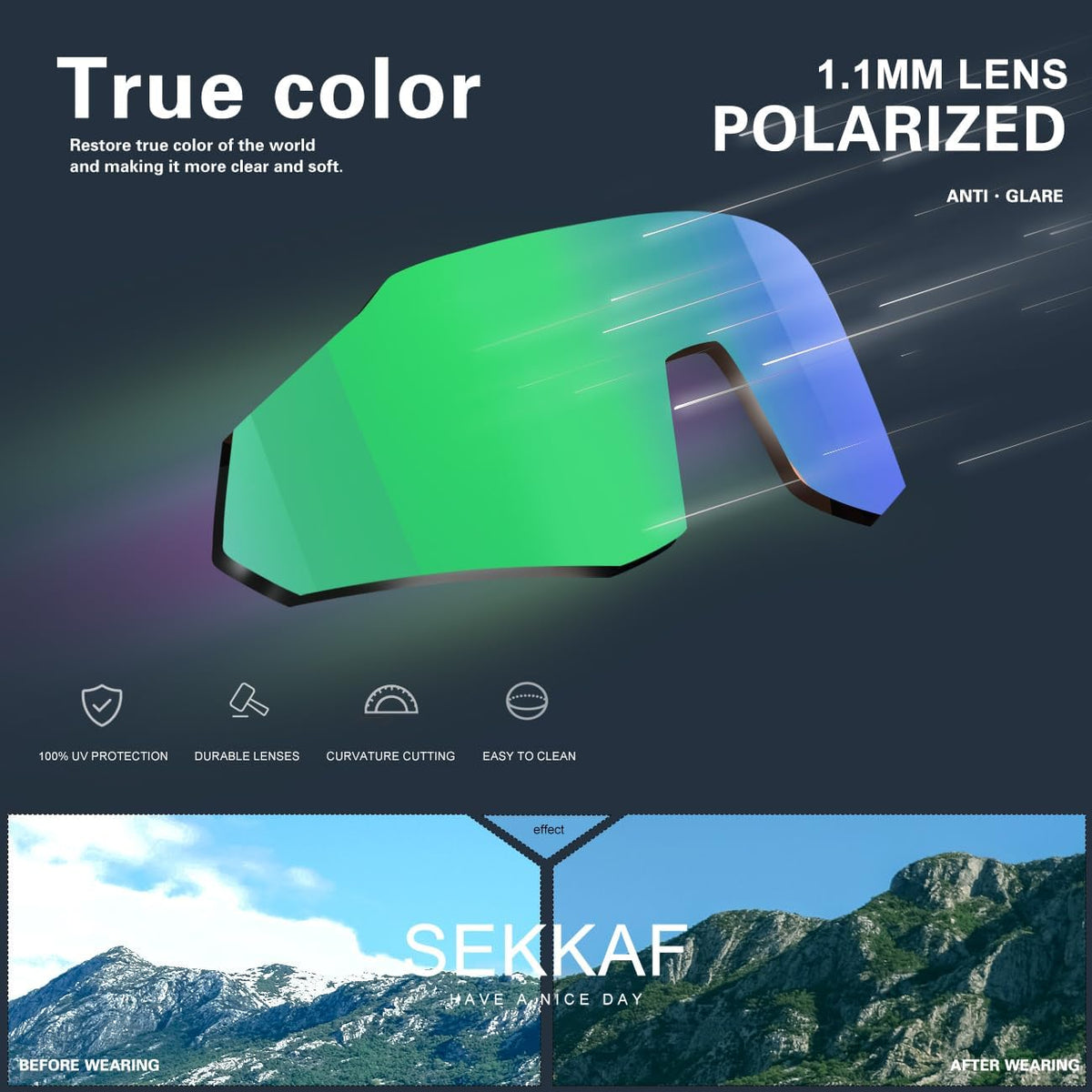 SEKKAF Gafas de sol deportivas polarizadas para hombres y mujeres,...