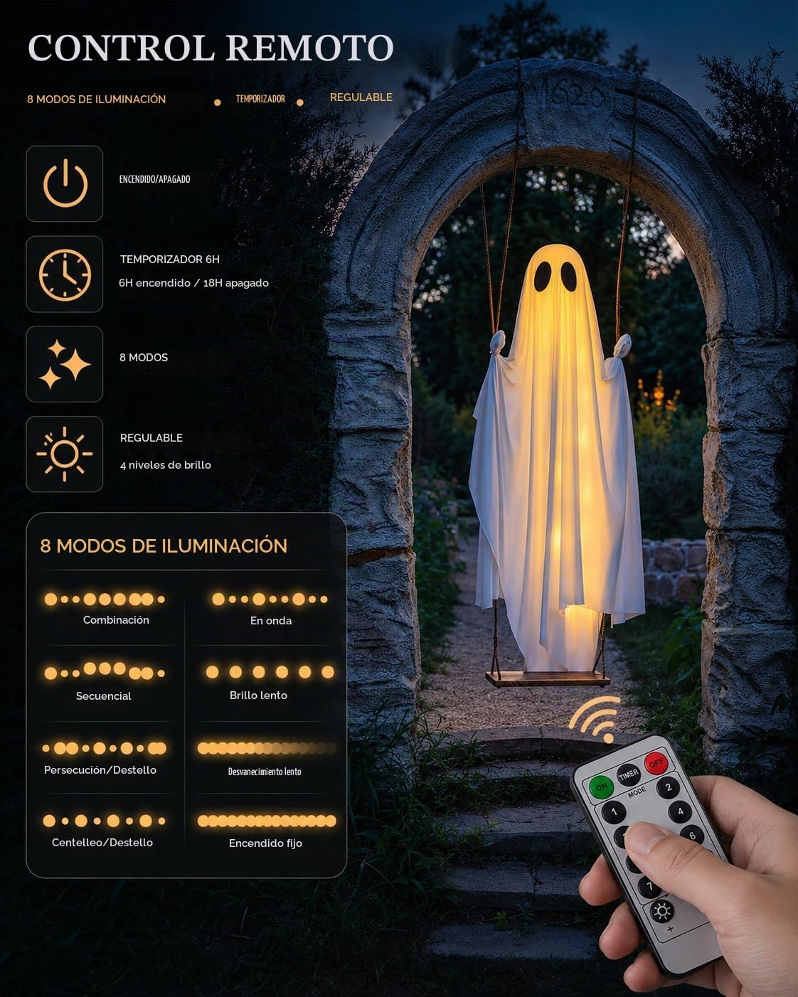 MERKYO Decoraciones de Halloween al Aire Libre - Fantasma Colgante...