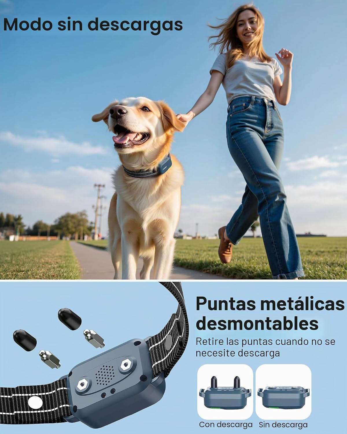Jugbow Collar de choque para perro, collar de entrenamiento para pe...