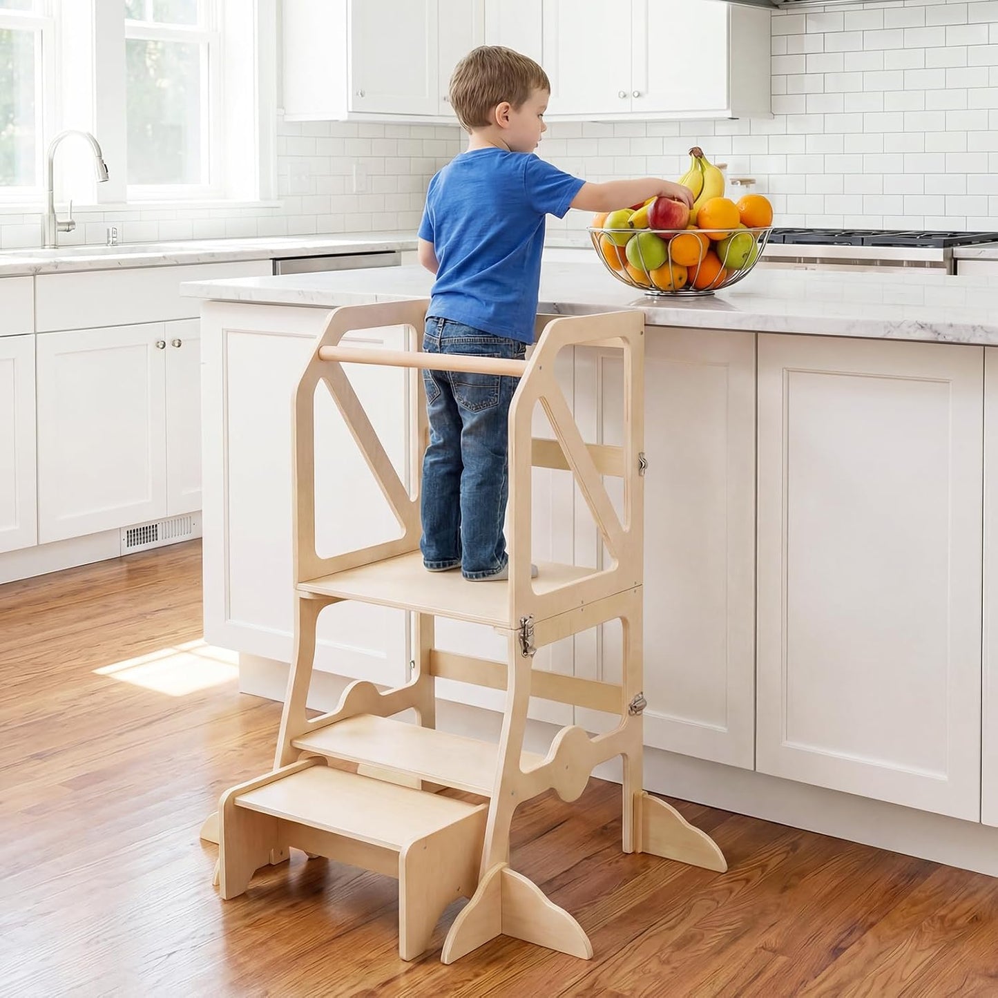 Costzon Torre convertible para niños, mesa y silla de madera para n...