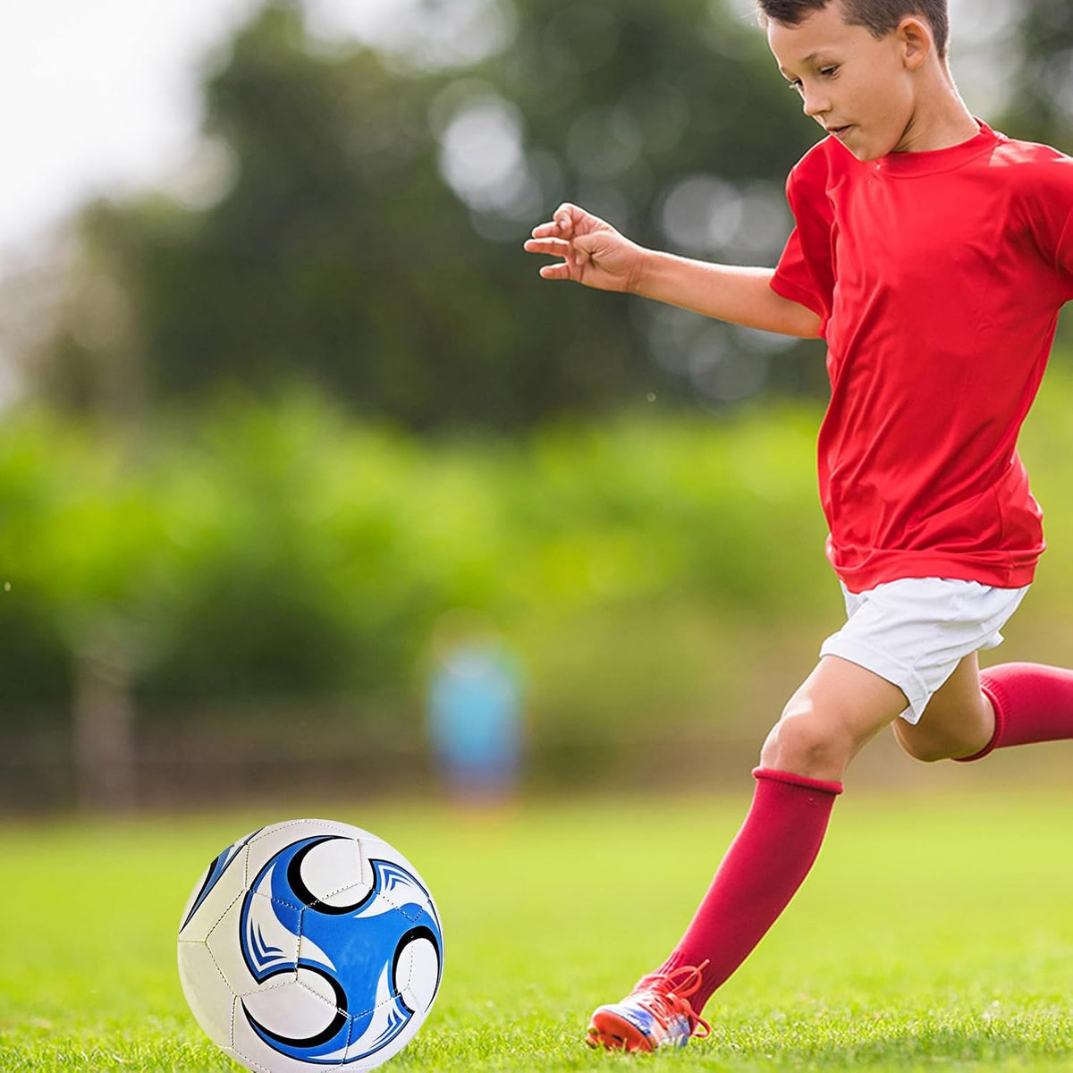 SPDTECH Balón de fútbol tamaño 3, 4, 5 con aguja de bomba, diseño a...