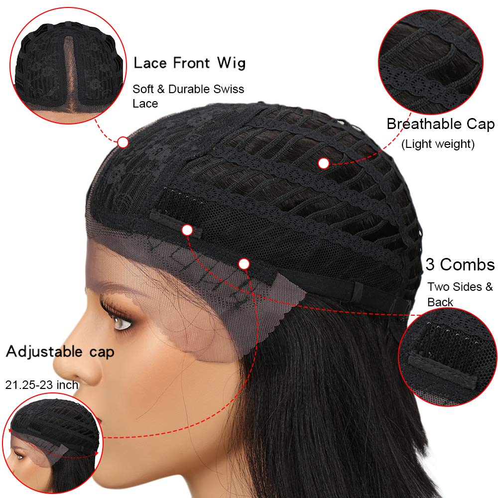 Spotlight Pelucas de cabello humano corto de 10 pulgadas con encaje...