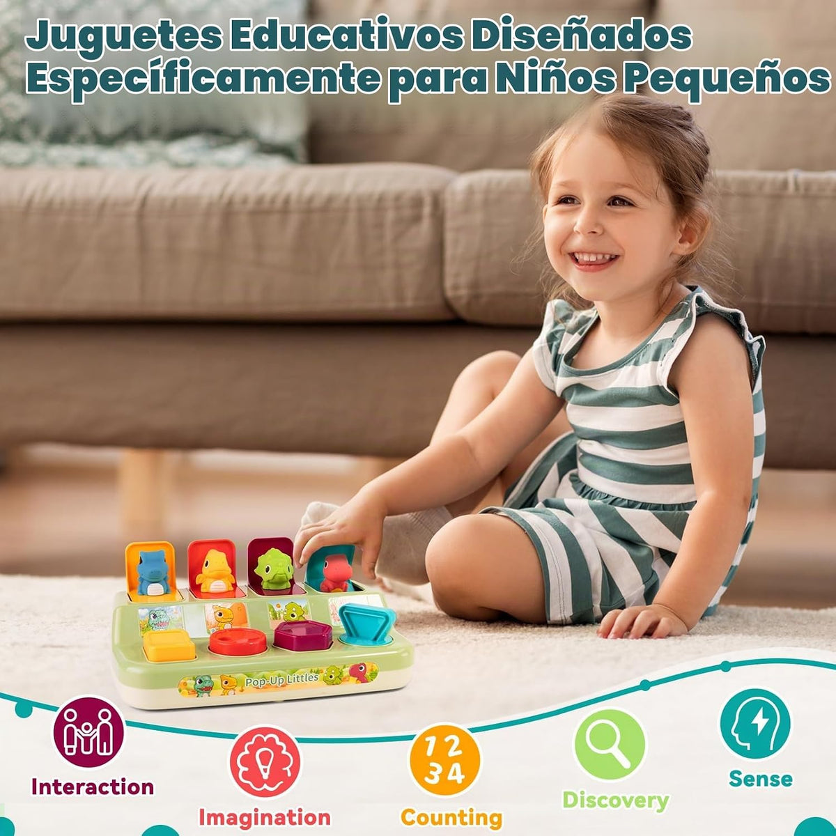 Juguete sensorial de dinosaurio emergente de causa y efecto: juguet...