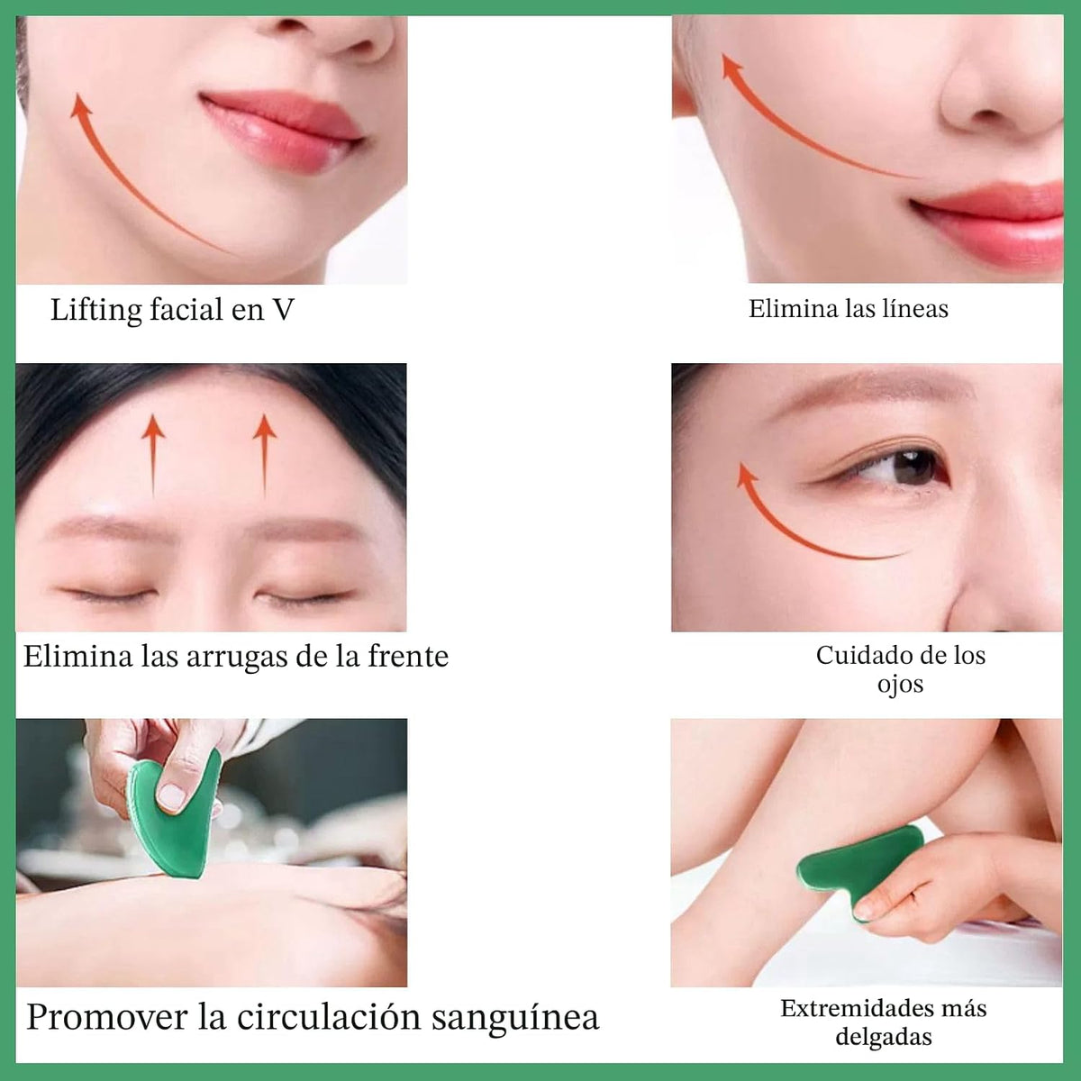 YAMHOHO Herramienta de masaje de piedra de jade Gua Sha, herramient...