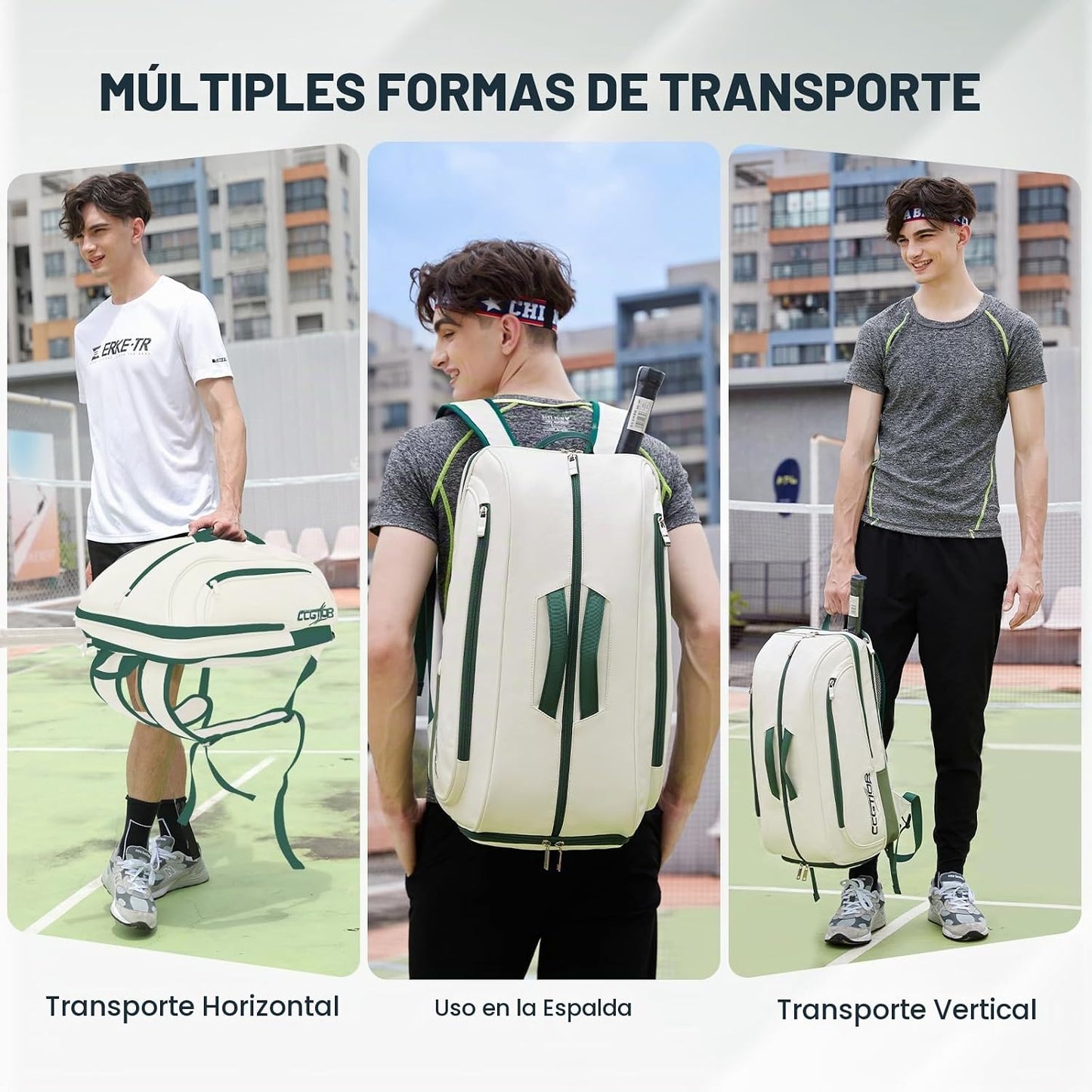 CCGTIOR Bolsa para Raqueta De Tenis Mochila Pickleball Padel con Co...