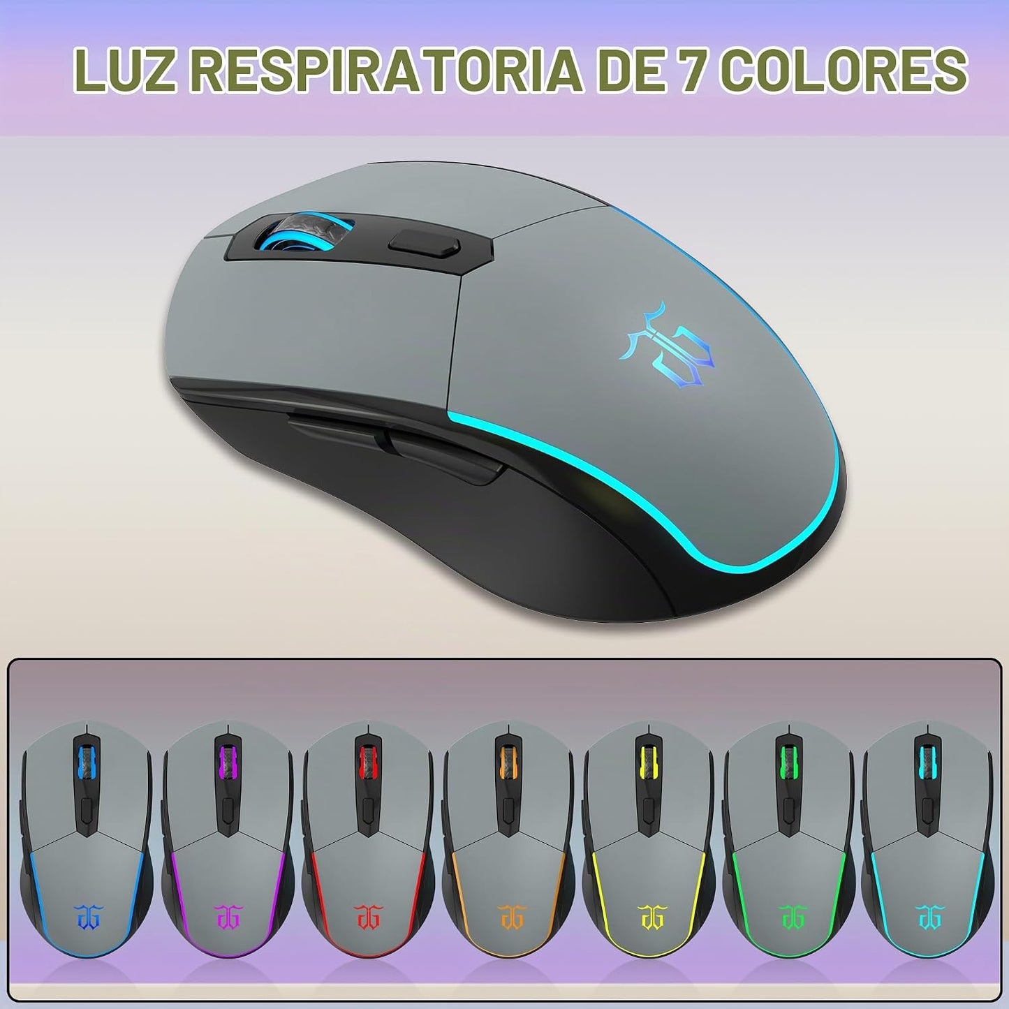Snpurdiri Combo de teclado y mouse inalámbricos 60% para juegos, ba...