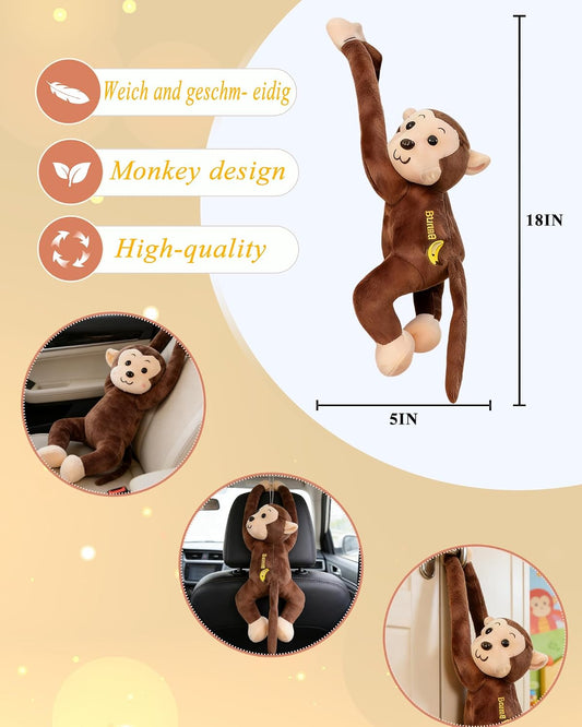 LHTWLF Adorable mono de peluche, mono de peluche colgante de brazo...