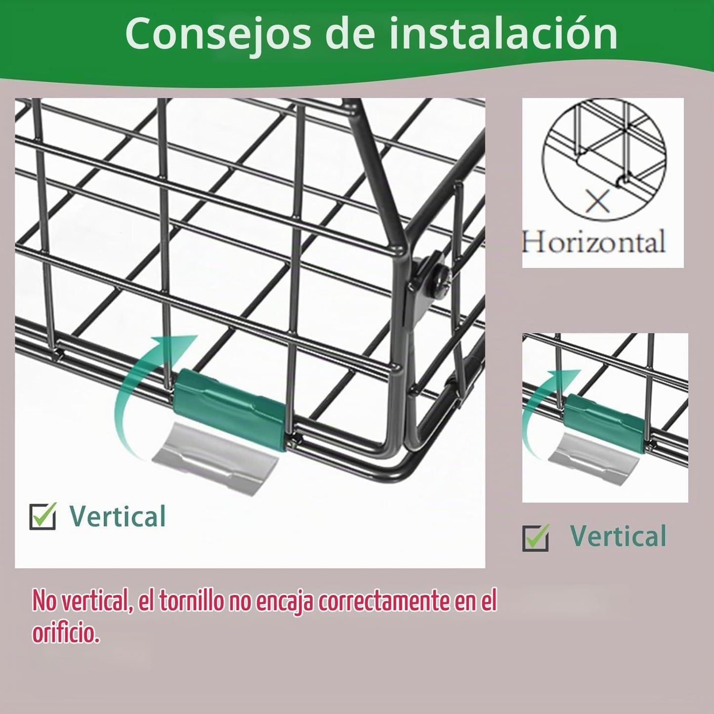 Jakyitvi Paquete de 4 cestas apilables de alambre con parte superio...