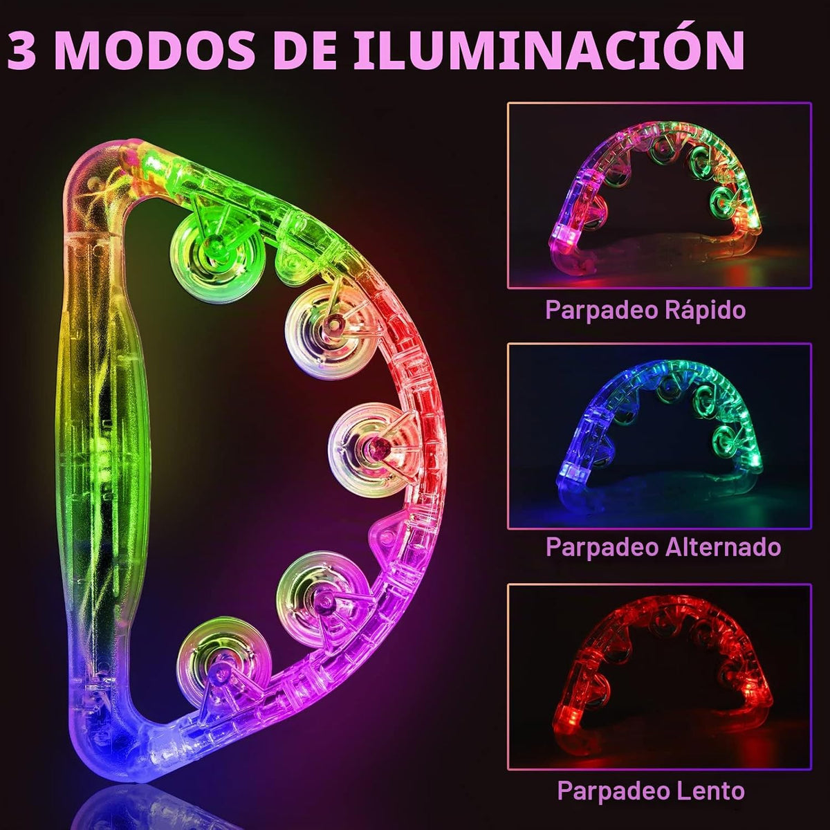 Aywewii Panderetas LED para niños y adultos, juguetes sensoriales,...