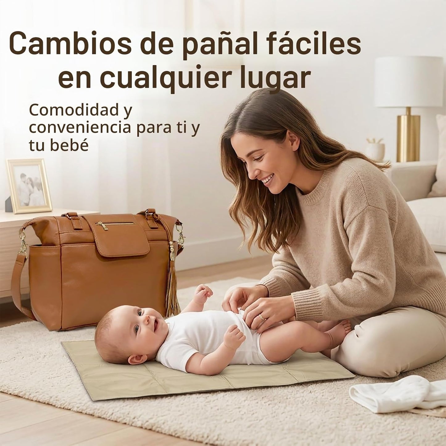 Omanmoli Bolsa de Pañales Tote de Cuero Mochila Bolsa de Pañales Gr...