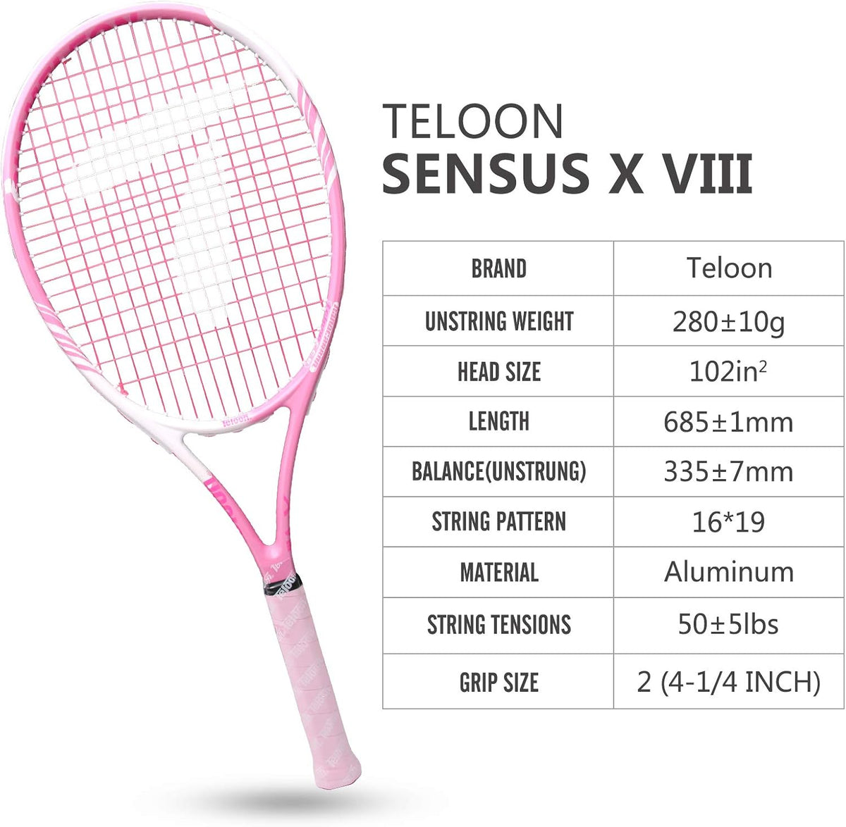 Teloon Raquetas de tenis para adultos, 2 piezas, raqueta de tenis r...
