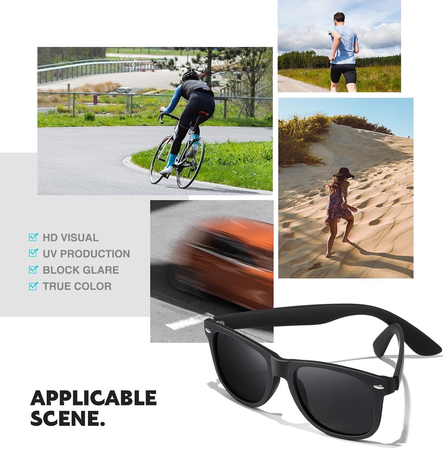 DEMIKOS Gafas de sol polarizadas para hombre y mujer, lentes de esp...