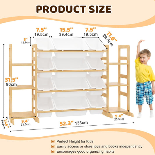 Ratulie Organizador grande de almacenamiento de juguetes para niños...