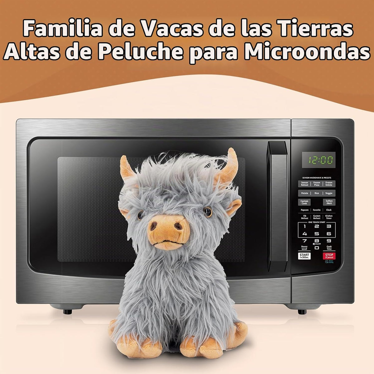 Marysun Juguete de peluche de vaca de las montañas, regalo de vaca...