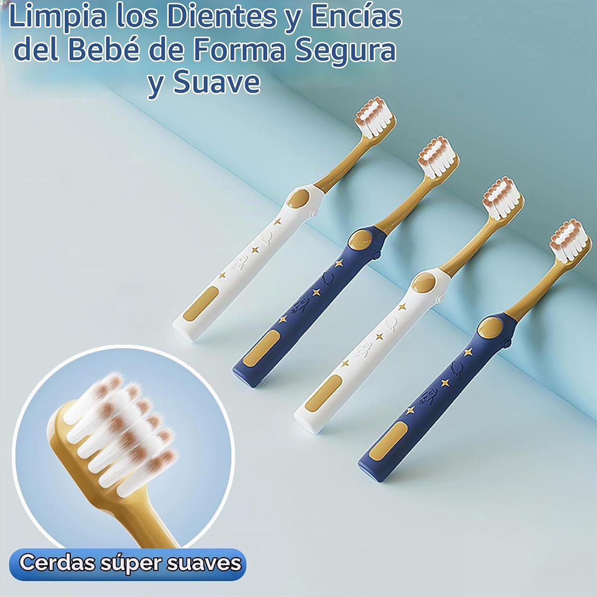 EASICUTI Cepillos de dientes extra suaves para niños pequeños 8 paq...