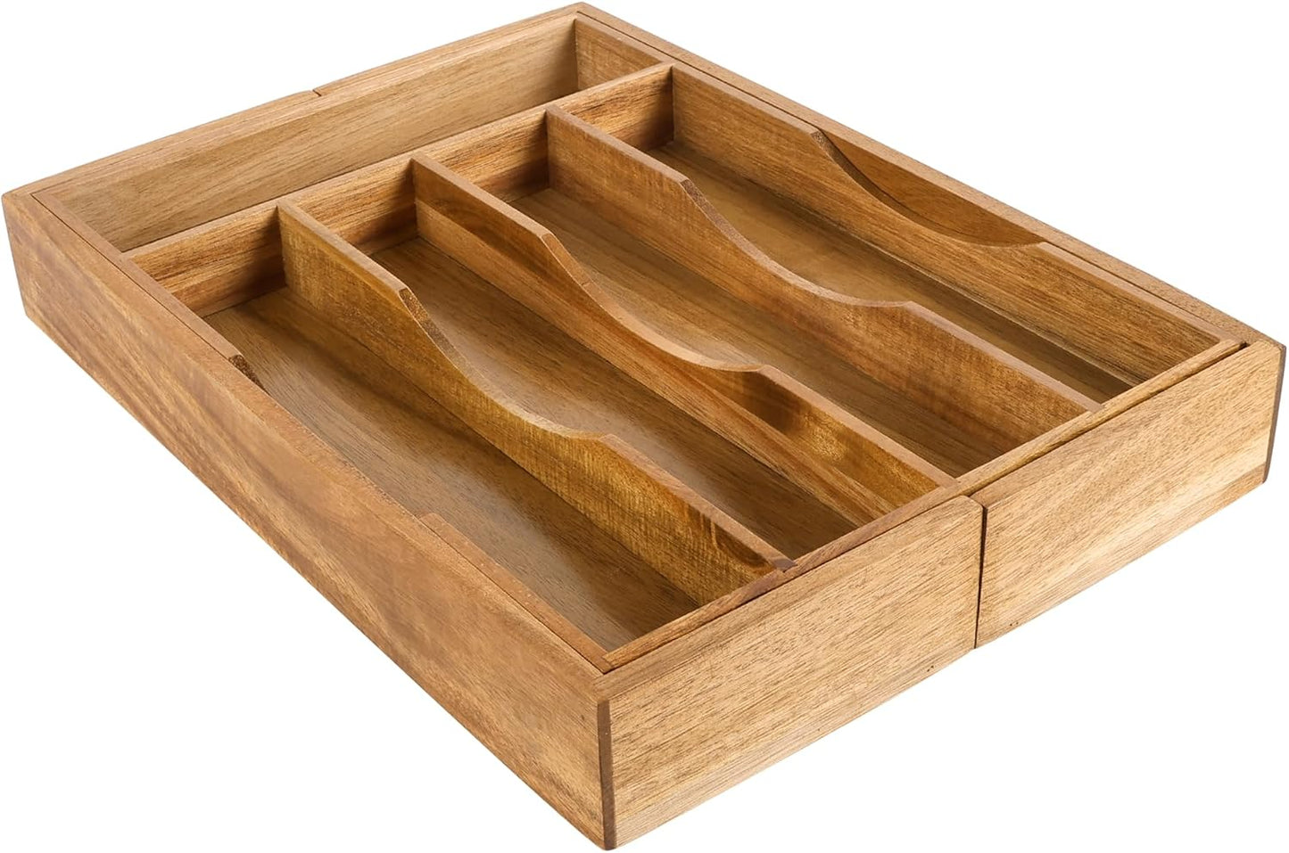 Oridom - Organizador de cajones extensible de acacia para cubiertos...