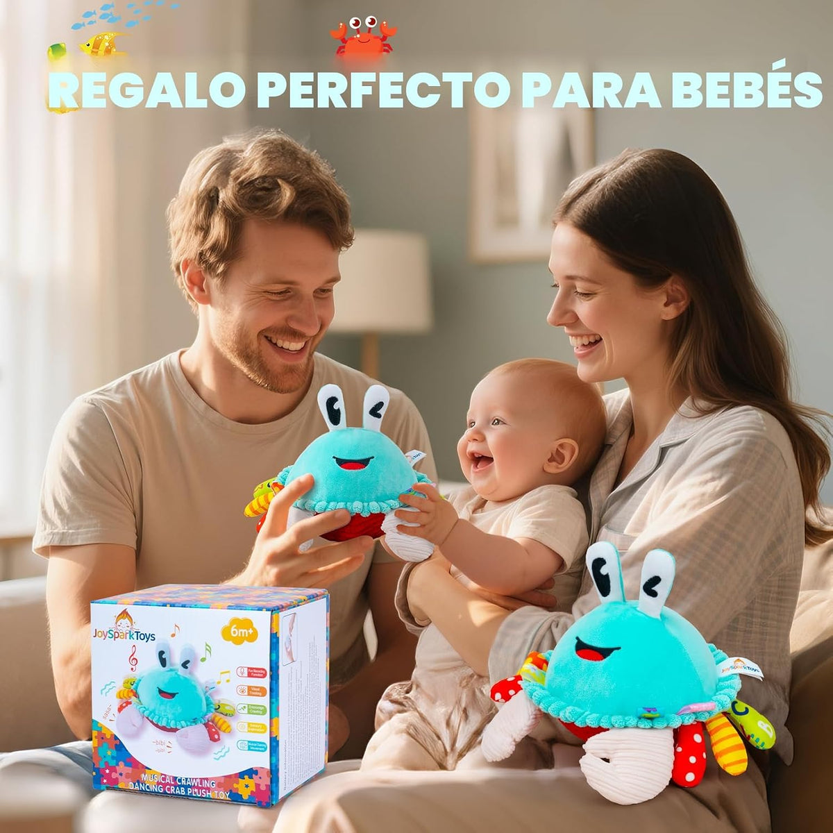 Juguetes para Bebés de 12-18 Meses, Juguete Musical de Cangrejo Gat...