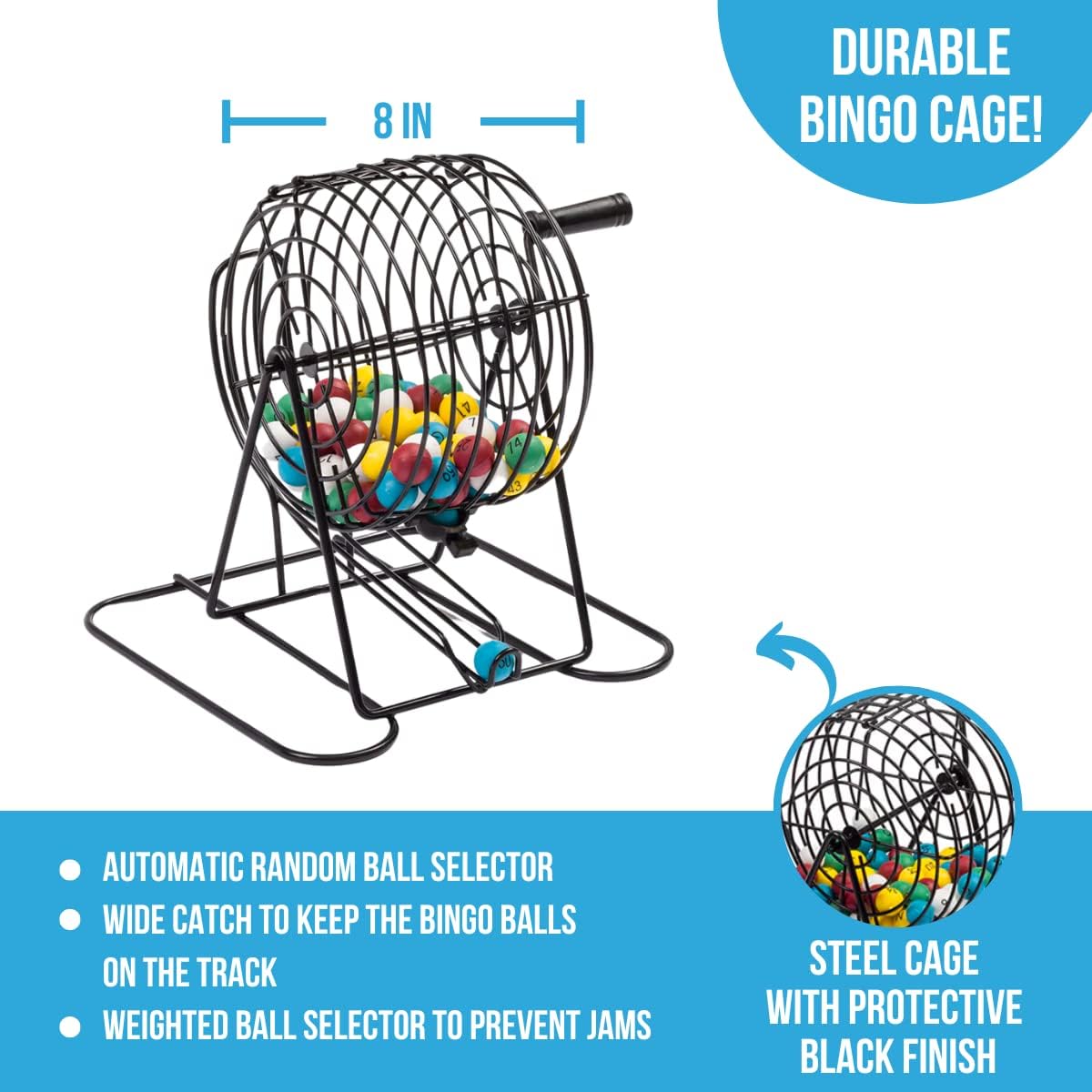 Juego de bingo Deluxe de Regal Games con bombo, tabla, bolas, 18 ta...