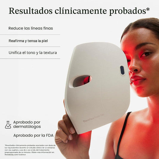 TheraFace Therabody Mask Glo - Mascarilla LED inalámbrica para el c...