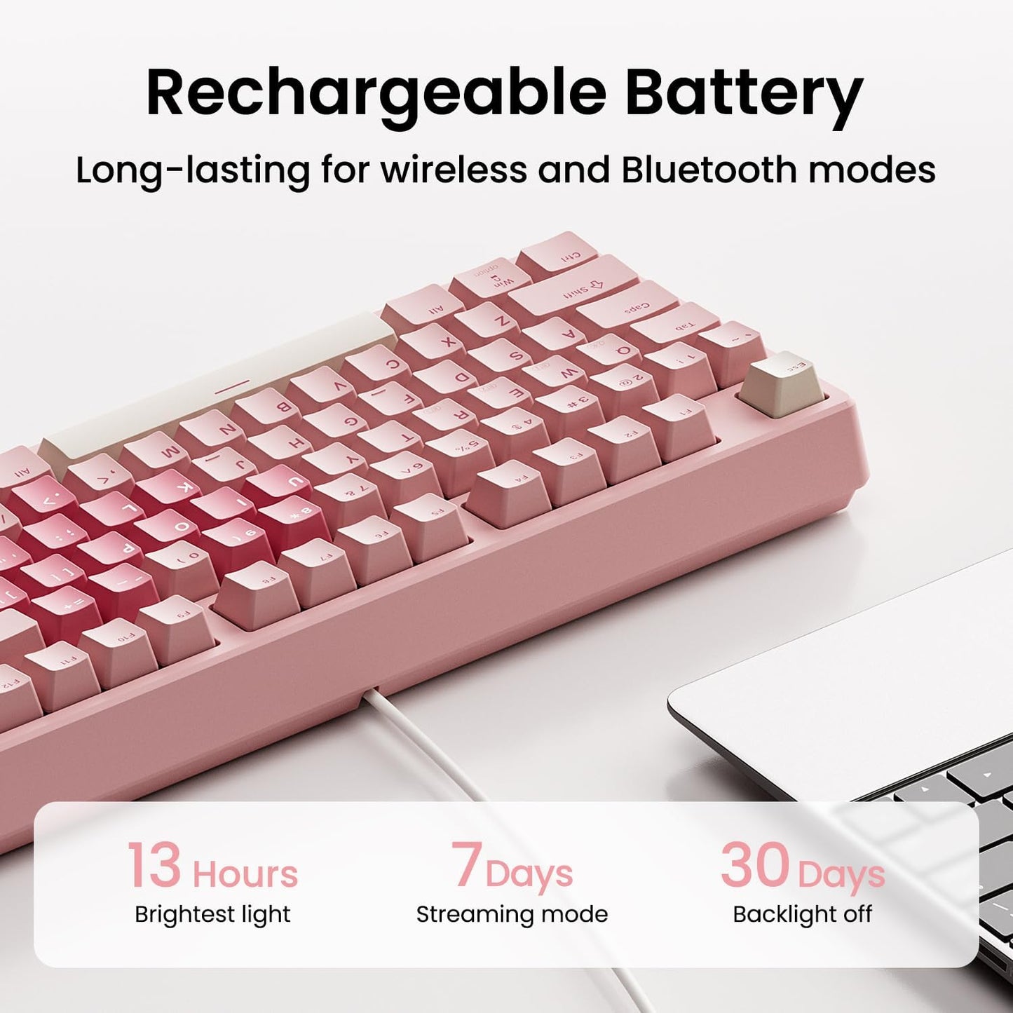 Kisnt Teclado mecánico inalámbrico KN85, diseño del 75%, Bluetooth\...