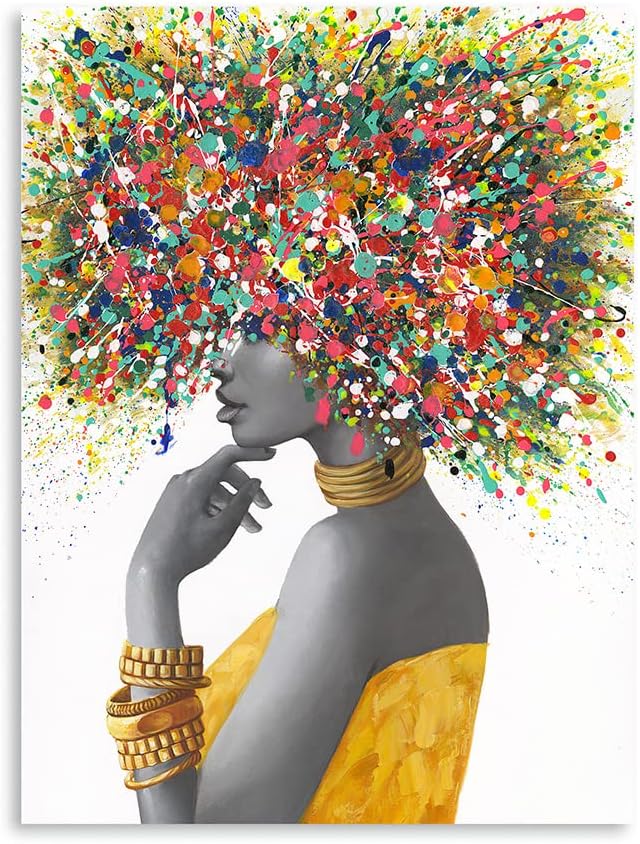 Arte de pared afroamericano, pinturas artísticas negras para pared,...