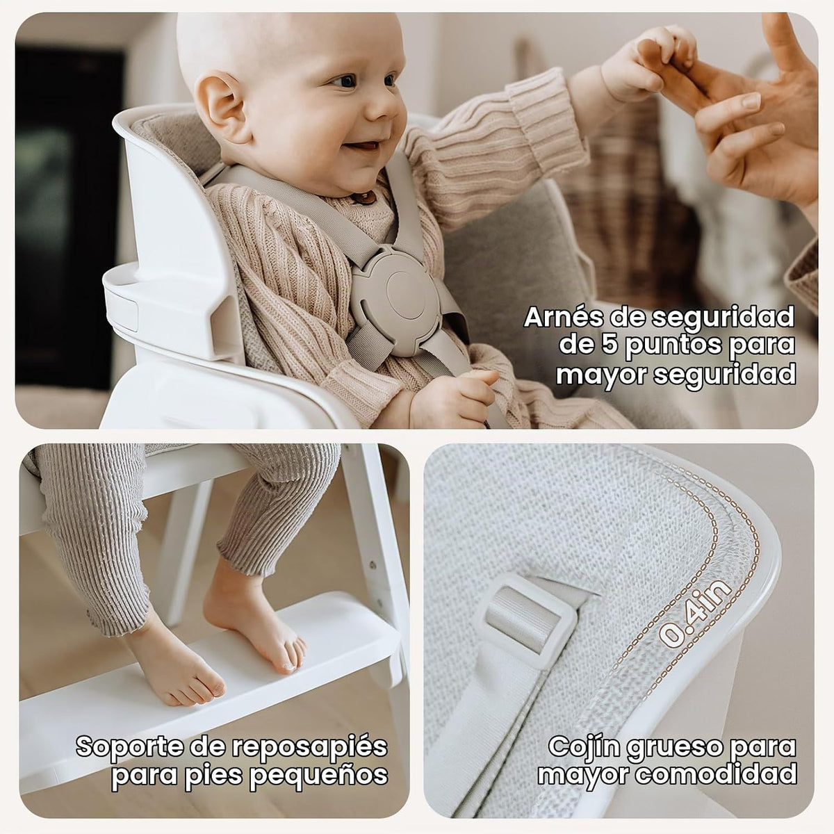 Fodoss Sillas altas plegables 4 en 1 para bebés y niños pequeños co...