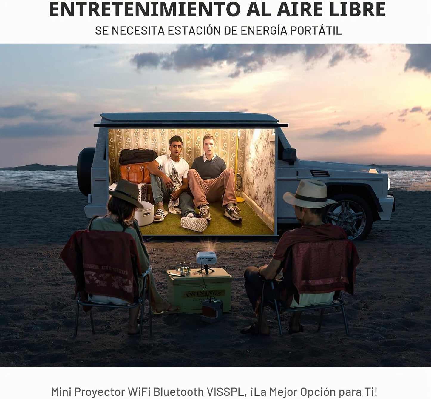 Mini proyector con WiFi y Bluetooth, proyector VISSPL FHD 1080P, pr...