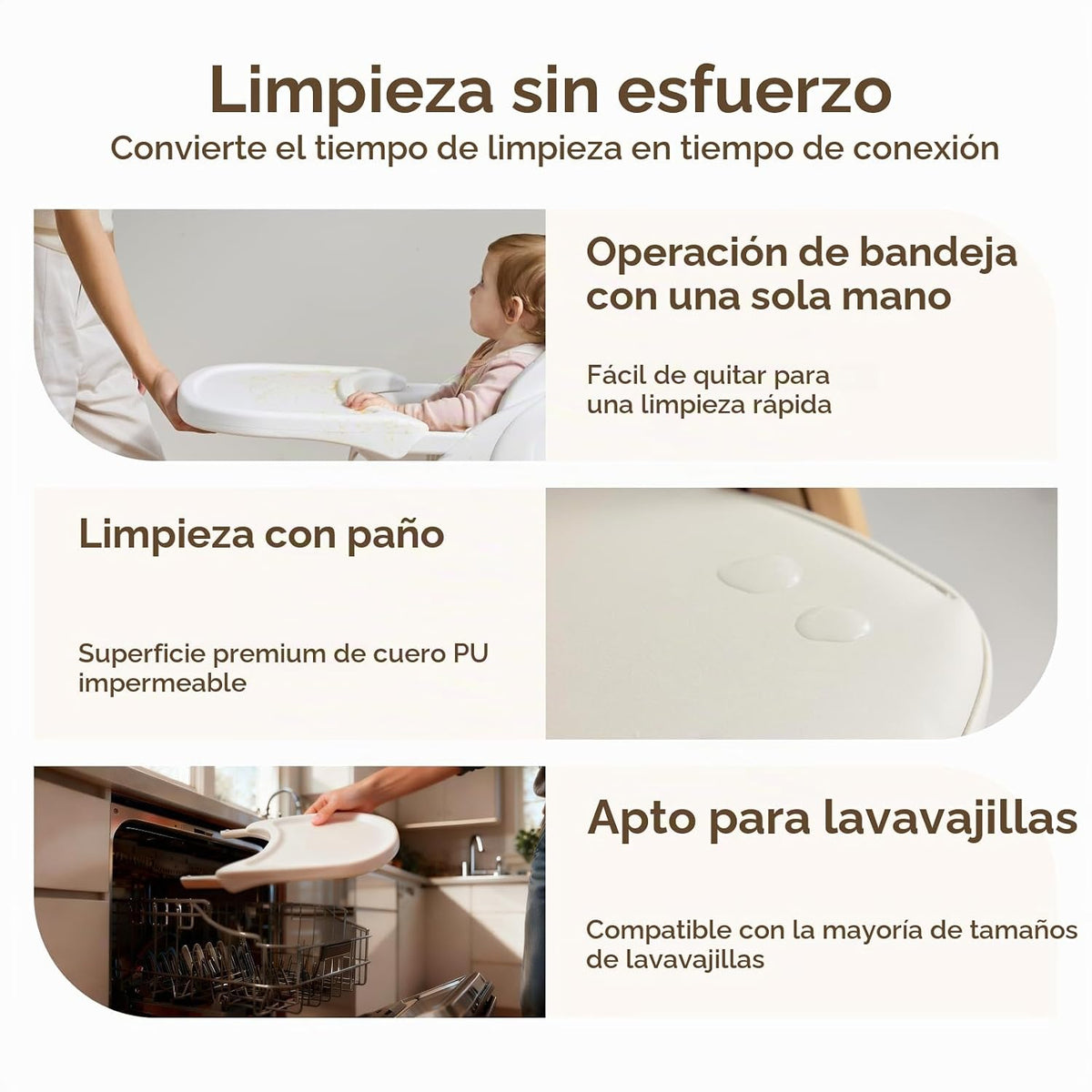 Tinyiota Silla alta para bebés y niños pequeños, silla alta convert...