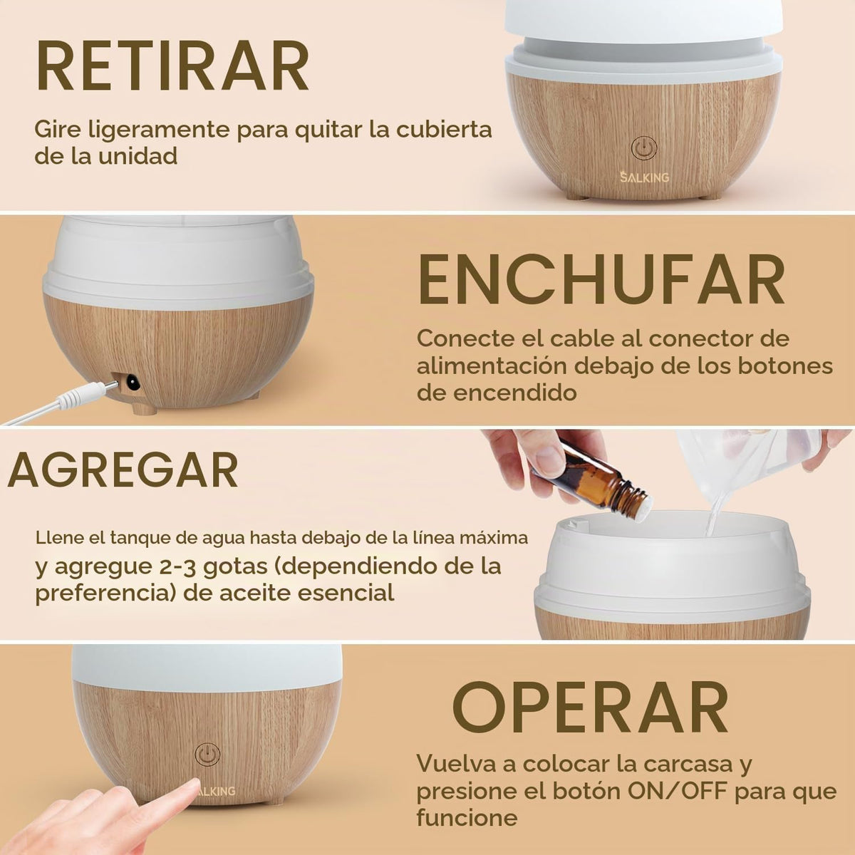 SALKING Difusor de aceite esencial con control remoto, difusor de a...