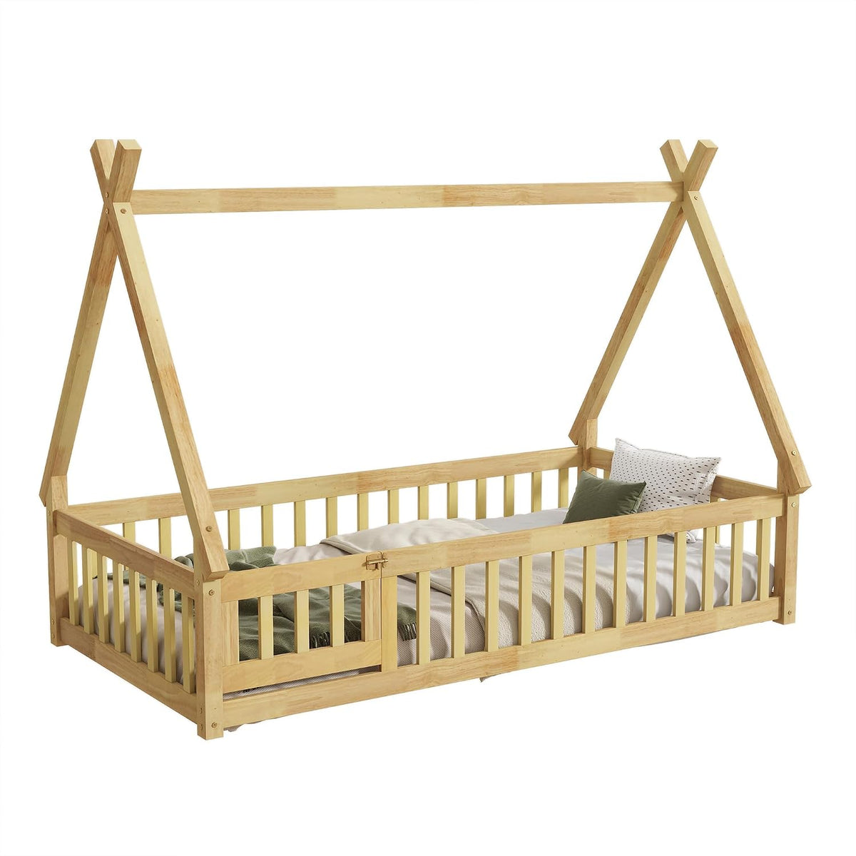 Bellemave Cama de suelo Montessori de tamaño individual para niños,...