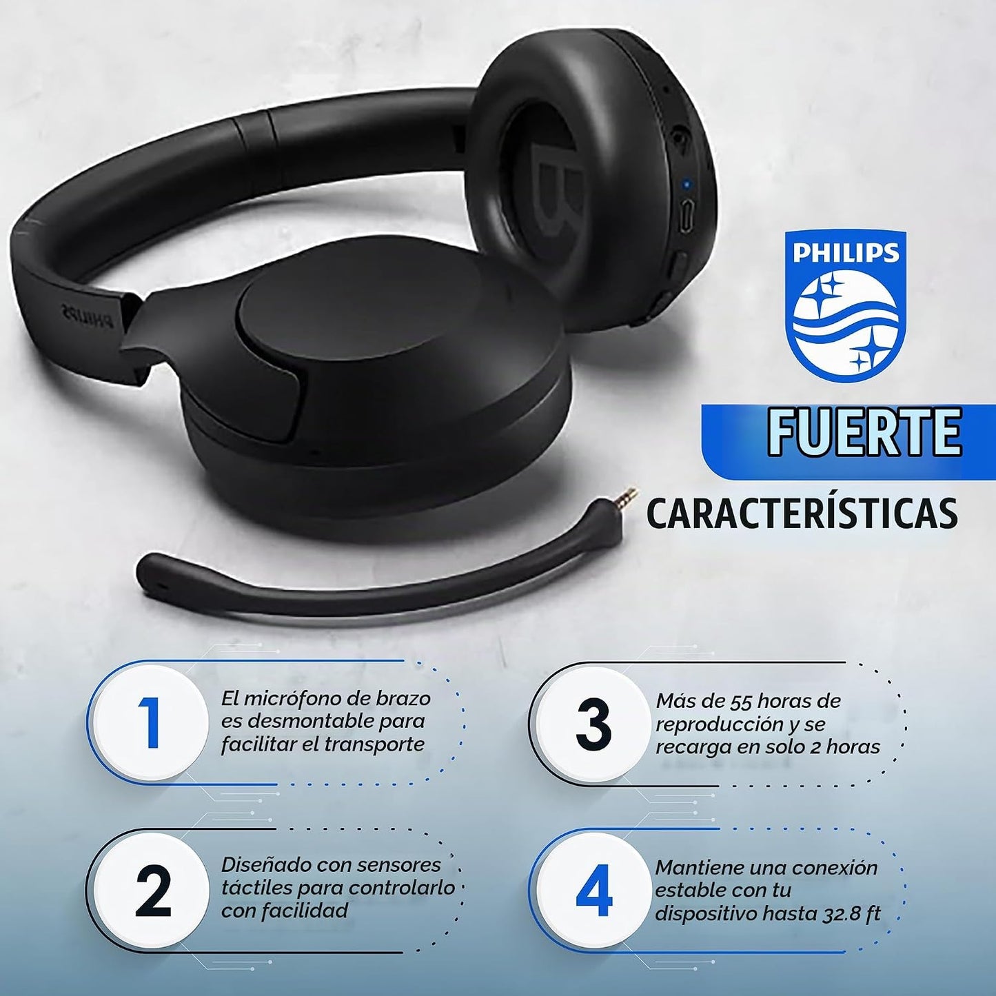 Auriculares inalámbricos con cancelación de ruido Philips, auricula...