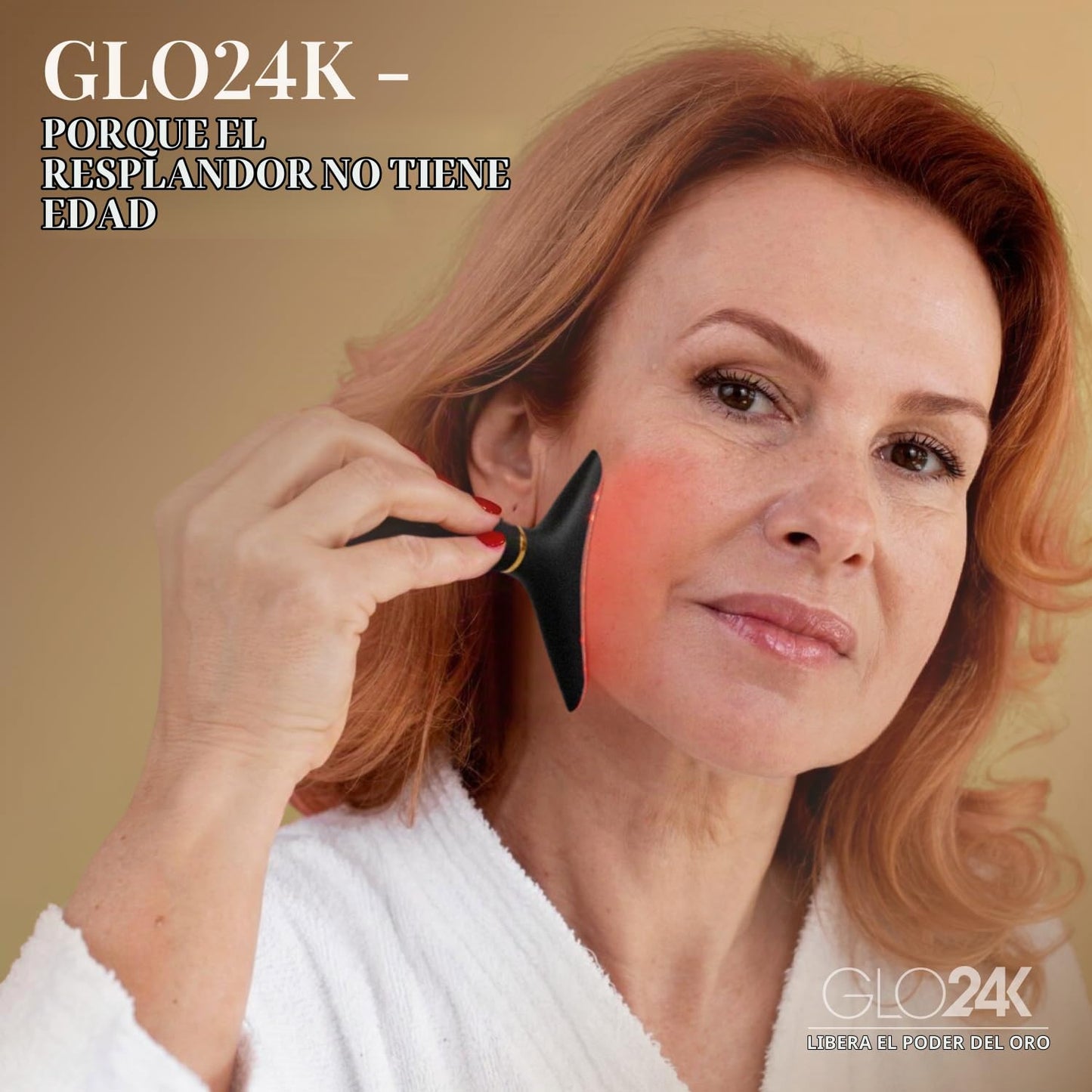 GLO24K Dispositivo de Belleza con Luz Roja para Cara y Cuello \u201...