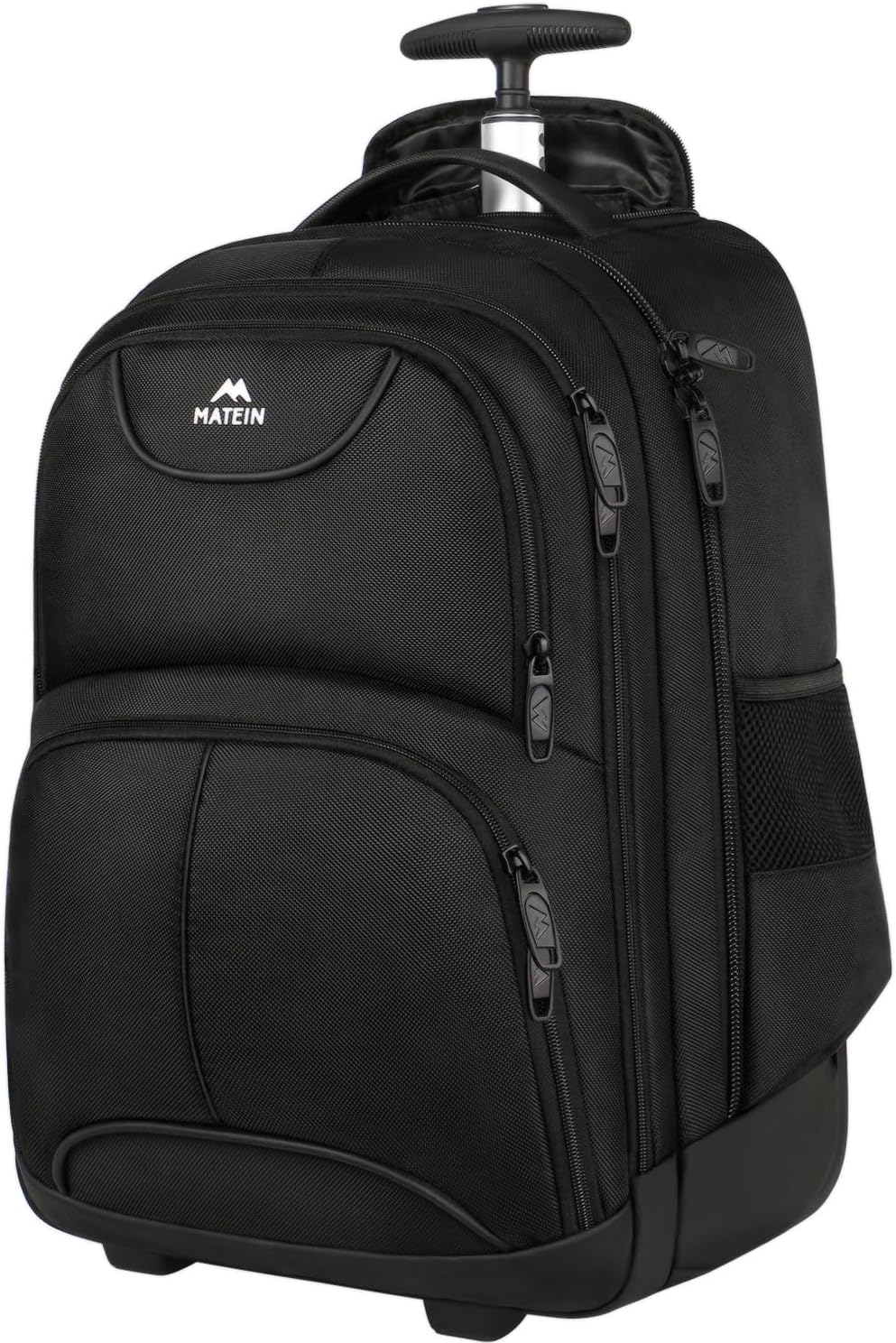 Mochila de viaje Matein impermeable con ruedas, Negro | Computer Ba...