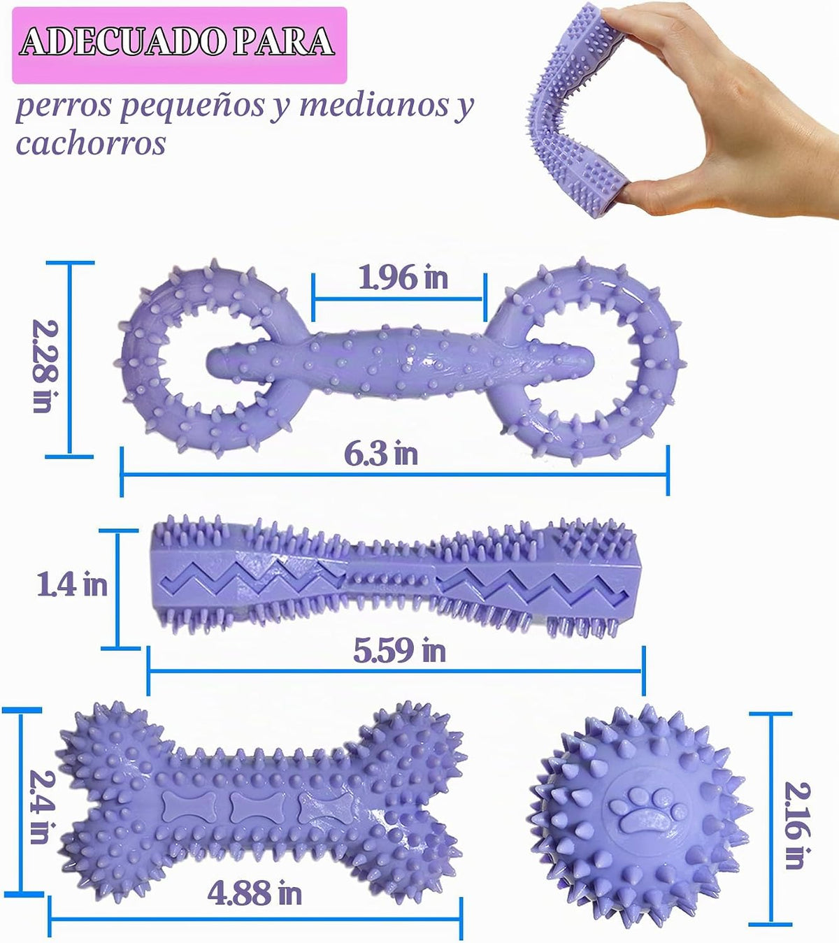 Cdyzqikm Paquete de 4 juguetes para cachorros de 2 a 8 meses, lindo...