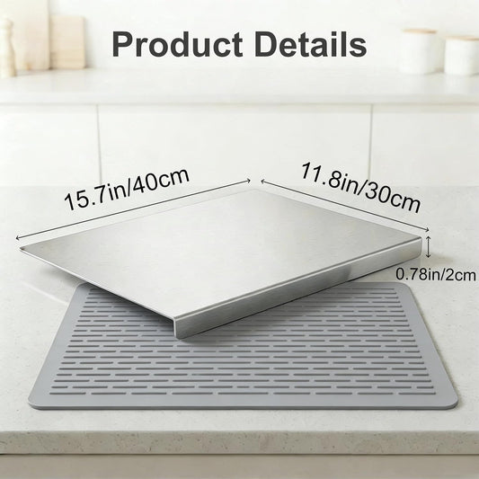 WZSYHER Tabla de cortar de acero inoxidable para cocina, tabla de c...
