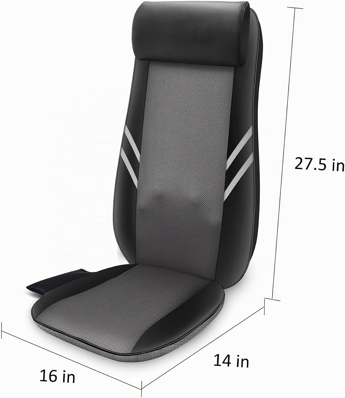 Snailax - Masajeador de espalda con calor, cojín de asiento de masa...