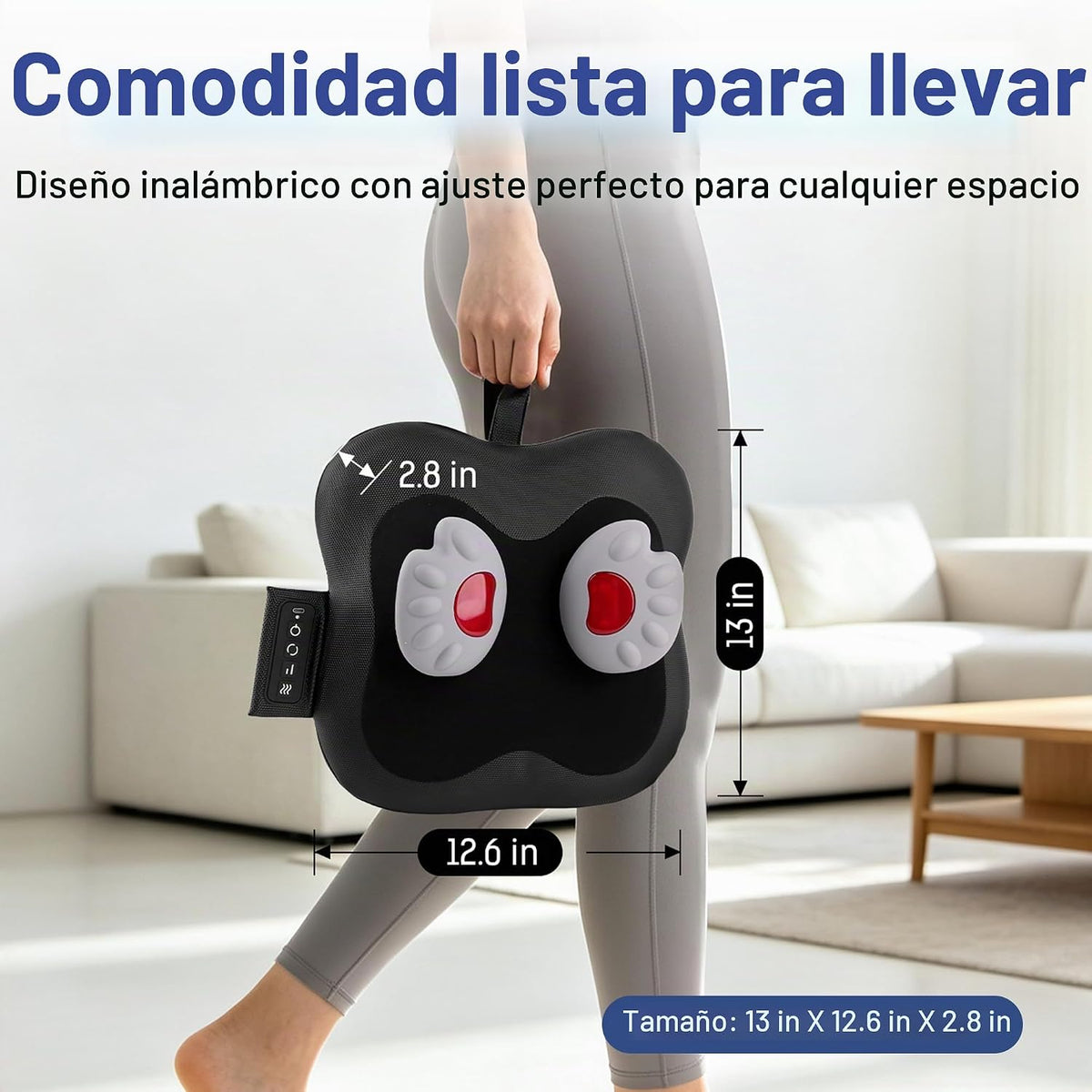 Masajeador inalámbrico de espalda y cuello con calor, tejido profun...