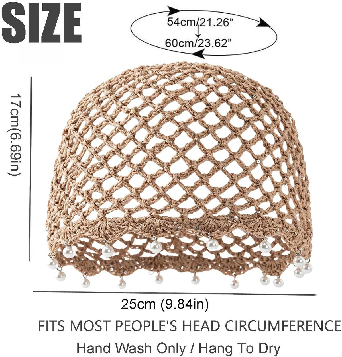 Qkxbxk Gorro de punto hueco con lentejuelas y perlas para mujer, es...