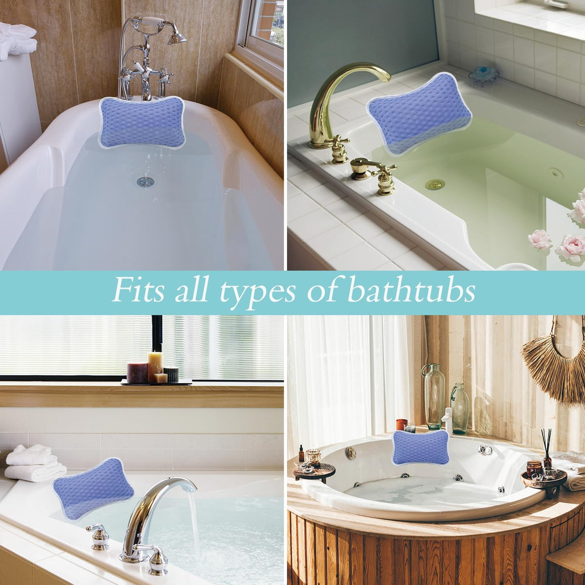 Almohadas de baño para bañera, almohadas de spa en casa para bañera...