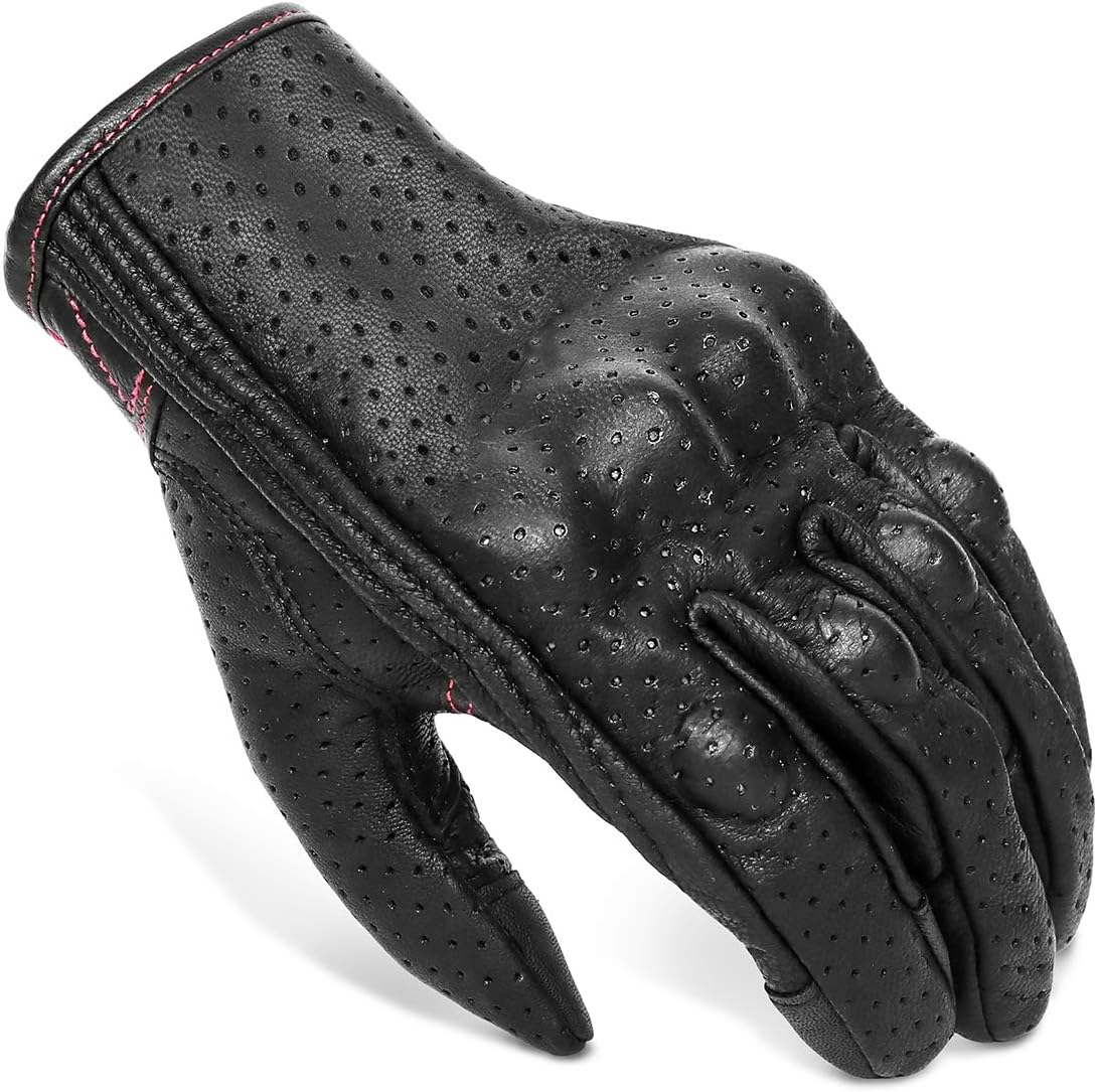 Guantes completos de motocicleta para mujer, con nudillos reforzado...