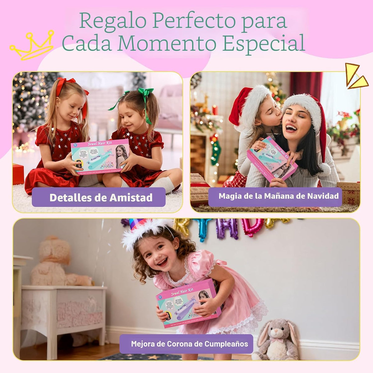 kidzkube Kit de Sellador de Gemas para Cabello, Joyas Brillantes pa...