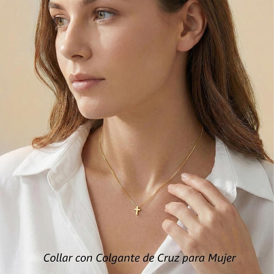 Poxtex Collar de cruz para mujeres, adolescentes y niñas, delicado...