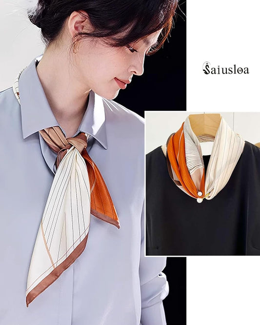 Saiusloa Bufanda de cuello para mujer, bufandas sedosas, pañuelos p...