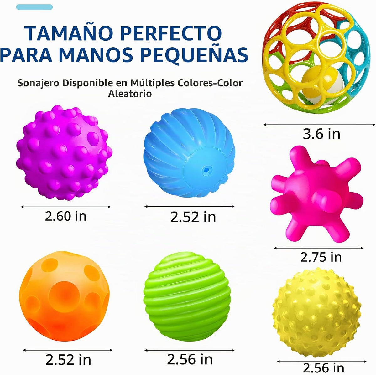 Pelotas sensoriales para niños pequeños de 1 a 3 años, juguetes sen...