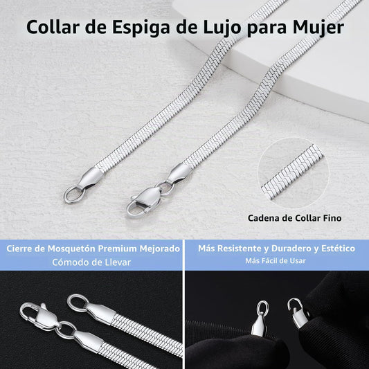 Jewlpire Collar de Espiga Chapado en Plata\/Oro para Mujer, Collar...